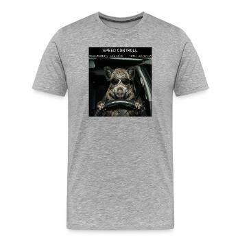 Contrôle de la vitesse du sanglier sauvage - T-shirt bio Premium Homme - gris chiné - Devant - Damien (186cm)