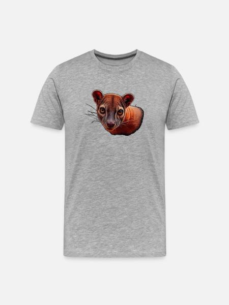 Fossa kopf Nahaufnahme Portrait - Männer Premium Bio T-Shirt - Grau meliert