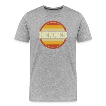 Legendaer Hennes - Männer Premium Bio T-Shirt - Grau meliert - Vorne - Damien (186cm)