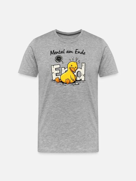 Chaos-Quietscheente - Männer Premium Bio T-Shirt - Grau meliert