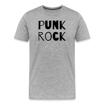 Punkrock-Musik-Logo-Design - Männer Premium Bio T-Shirt - Grau meliert - Vorne - Damien (186cm)