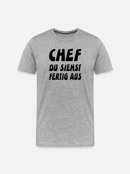 Chef - Männer Premium Bio T-Shirt - Grau meliert