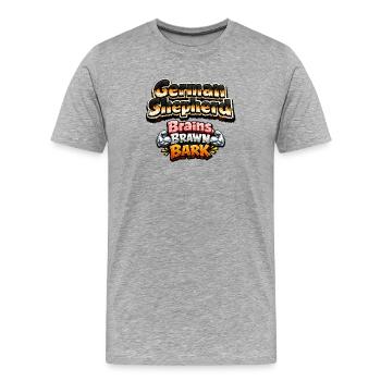Deutscher Schäferhund: Intelligente Kraft - Männer Premium Bio T-Shirt - Grau meliert - Vorne - Damien (186cm)