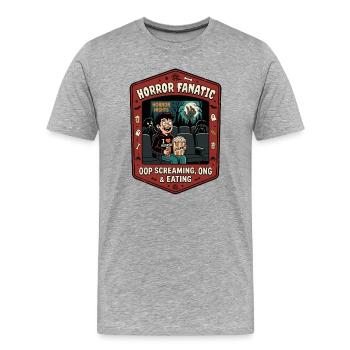 Horror Fanatic Kino Humor - Männer Premium Bio T-Shirt - Grau meliert - Vorne - Damien (186cm)