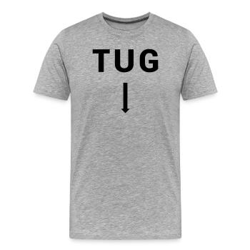 TUG Tugboat - Seafaring Sailing Ship Captain - Men's Premium Organic T-Shirt - heather grey - Front - Damien (186cm)