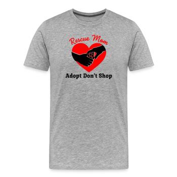 Cœur de protection animale de la maman sauvée - T-shirt bio Premium Homme - gris chiné - Devant - Damien (186cm)