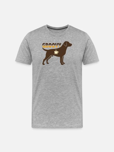 Groovy Dog Retriever Retro - Men's Premium Organic T-Shirt - heather grey