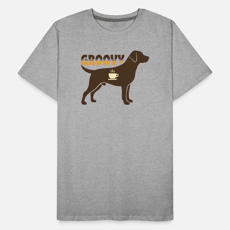 Groovy Dog Retriever Retro Men's Premium Organic T-Shirt