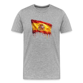 Tröpfelnde Spanienflagge Kunst - Männer Premium Bio T-Shirt - Grau meliert - Vorne - Damien (186cm)