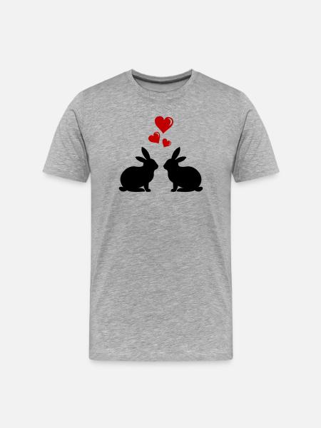 hasen_liebe - T-shirt bio Premium Homme - gris chiné