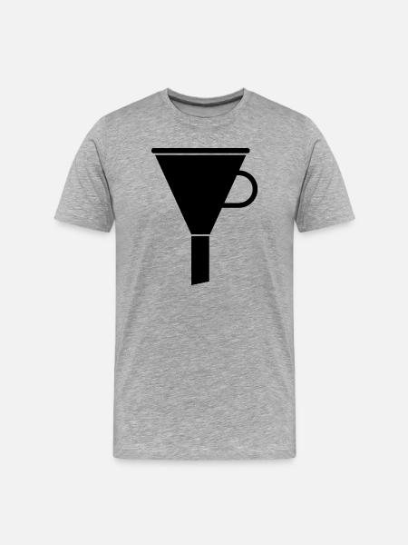 Trichter - Männer Premium Bio T-Shirt - Grau meliert