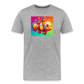 Clownfish - Men's Premium Organic T-Shirt - heather grey - Front - Damien (186cm)