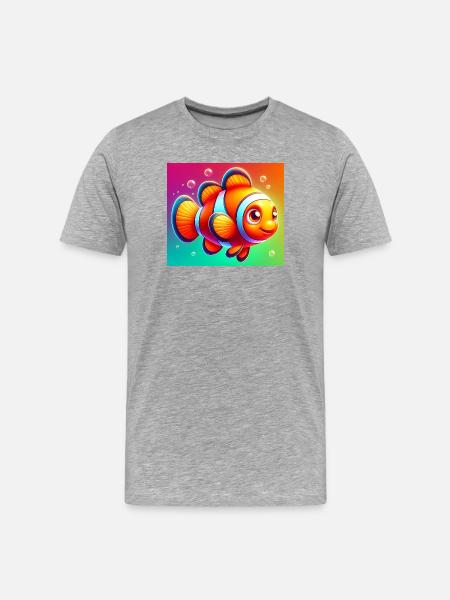 Poisson-clown - T-shirt bio Premium Homme - gris chiné