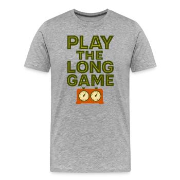 Spiele das Finale: Taktisches Schachpendel - Männer Premium Bio T-Shirt - Grau meliert - Vorne - Damien (186cm)