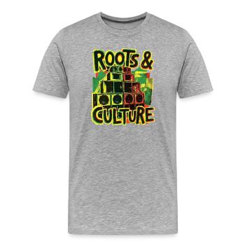 Roots Reggae Dub - Männer Premium Bio T-Shirt - Grau meliert - Vorne - Damien (186cm)