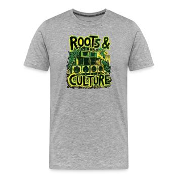 Roots Culture Dub Reggae - Männer Premium Bio T-Shirt - Grau meliert - Vorne - Damien (186cm)