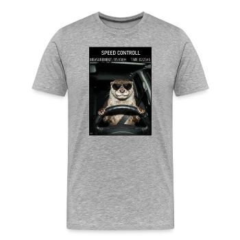 Les radars piégeaient le conducteur de voiture de la loutre - T-shirt bio Premium Homme - gris chiné - Devant - Damien (186cm)