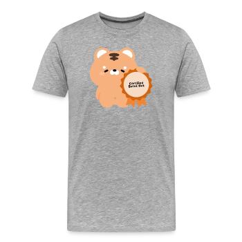 Tigre Brûlé Certifié - T-shirt bio Premium Homme - gris chiné - Devant - Damien (186cm)