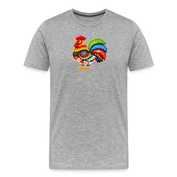 Colorful Kugut in Folk Style - Men's Premium Organic T-Shirt - heather grey - Front - Damien (186cm)