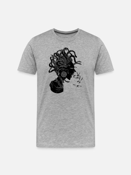 Black Medusa - Men's Premium Organic T-Shirt - heather grey