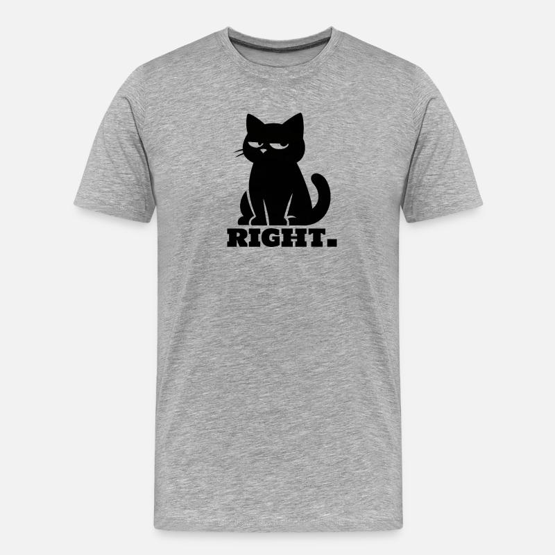 Sarkastische schwarze Katze - Männer Premium Bio T-Shirt - Grau meliert