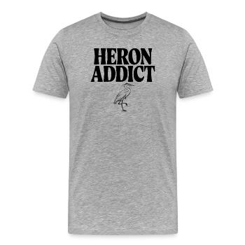 Reihersüchtiger - Männer Premium Bio T-Shirt - Grau meliert - Vorne - Damien (186cm)