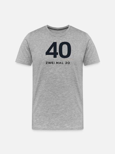 40 ans de conception Twice 20 - T-shirt bio Premium Homme - gris chiné