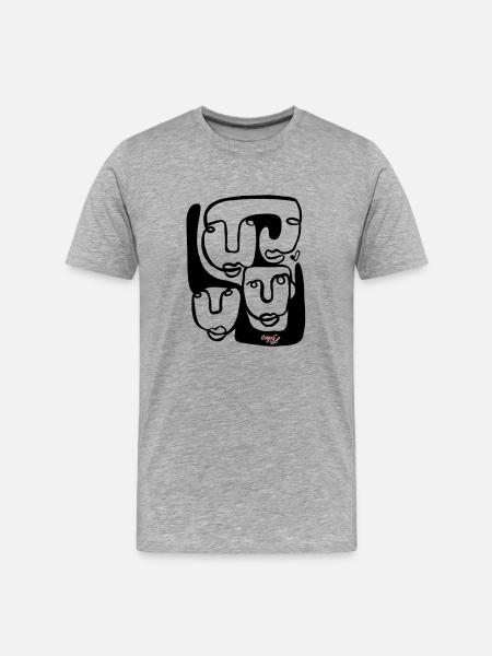 Nocturnal rosé logo on black - Men's Premium Organic T-Shirt - heather grey