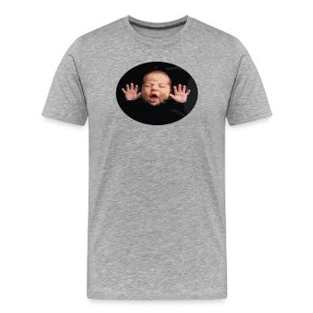 Silhouette du bébé Black Night - T-shirt bio Premium Homme - gris chiné - Devant - Damien (186cm)