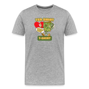 Tea Shirt T-Shirt - For Tea Lovers - Men's Premium Organic T-Shirt - heather grey - Front - Damien (186cm)