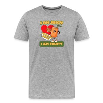 Je suis Juicy - Je suis Fruity - T-shirt de dessins animés - T-shirt bio Premium Homme - gris chiné - Devant - Damien (186cm)