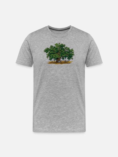 Eiche - Männer Premium Bio T-Shirt - Grau meliert