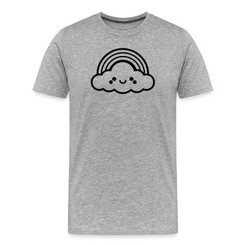 arc en ciel - T-shirt bio Premium Homme - gris chiné - Devant - Damien (186cm)