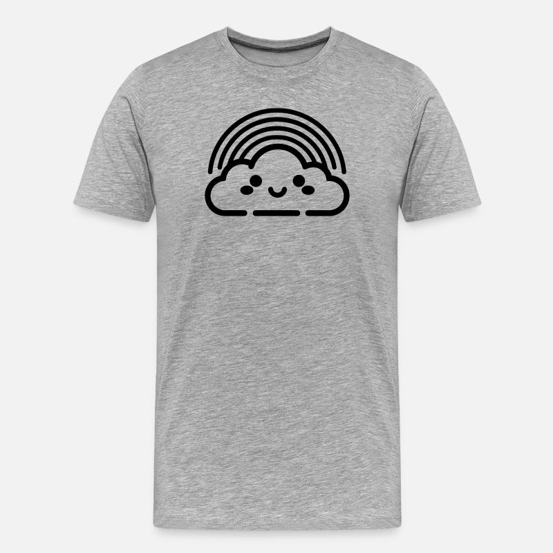 Regenbogen - Männer Premium Bio T-Shirt - Grau meliert