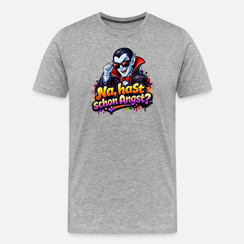 drakula-comic-spruch - Männer Premium Bio T-Shirt - Grau meliert