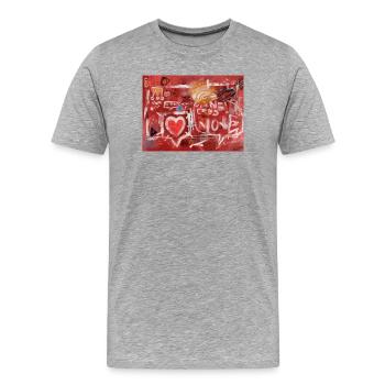 Connected-Alone-Severino-Canepa - Men's Premium Organic T-Shirt - heather grey - Front - Damien (186cm)