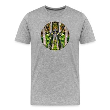 Source du Mandala de la nature dans le parc municipal - T-shirt bio Premium Homme - gris chiné - Devant - Damien (186cm)