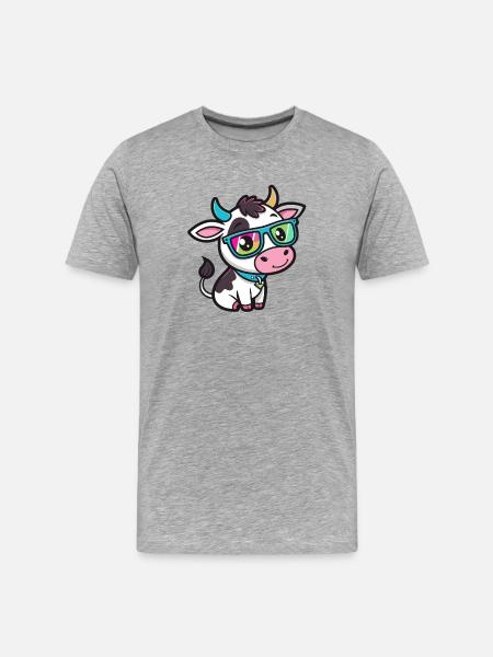 Kuh-Chic-Regenbogengläser - Männer Premium Bio T-Shirt - Grau meliert