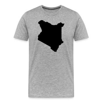 Carte du Kenya - T-shirt bio Premium Homme - gris chiné - Devant - Damien (186cm)