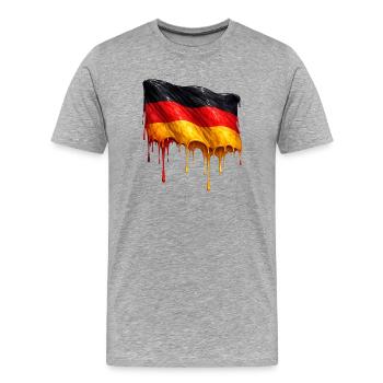 Drapeau allemand Couleur colorée - T-shirt bio Premium Homme - gris chiné - Devant - Damien (186cm)