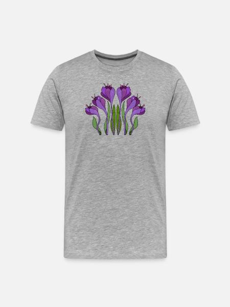 Fleur - T-shirt bio Premium Homme - gris chiné