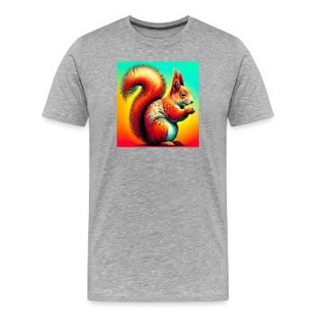 squirrel - Men's Premium Organic T-Shirt - heather grey - Front - Damien (186cm)