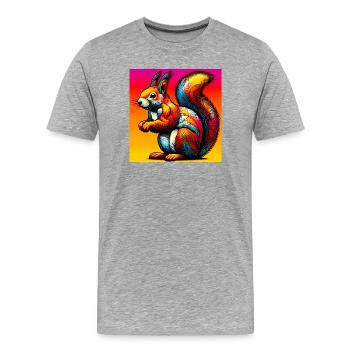 Eichhörnchen - Männer Premium Bio T-Shirt - Grau meliert - Vorne - Damien (186cm)