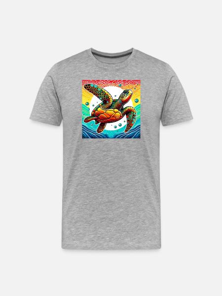 turtle - Men's Premium Organic T-Shirt - heather grey