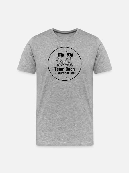 Dachdecker Team Badge - Männer Premium Bio T-Shirt - Grau meliert