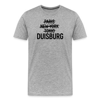 Duisburg, Ruhrpott, Région de la Ruhr Sac de la ville, Mug - T-shirt bio Premium Homme - gris chiné - Devant - Damien (186cm)