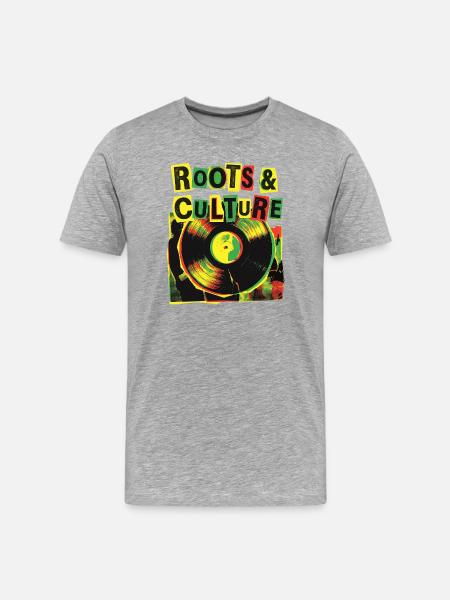 Roots And Culture Reggae - Men's Premium Organic T-Shirt - heather grey
