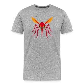 Moskito, Mücke, Insekt, Böse - Männer Premium Bio T-Shirt - Grau meliert - Vorne - Damien (186cm)