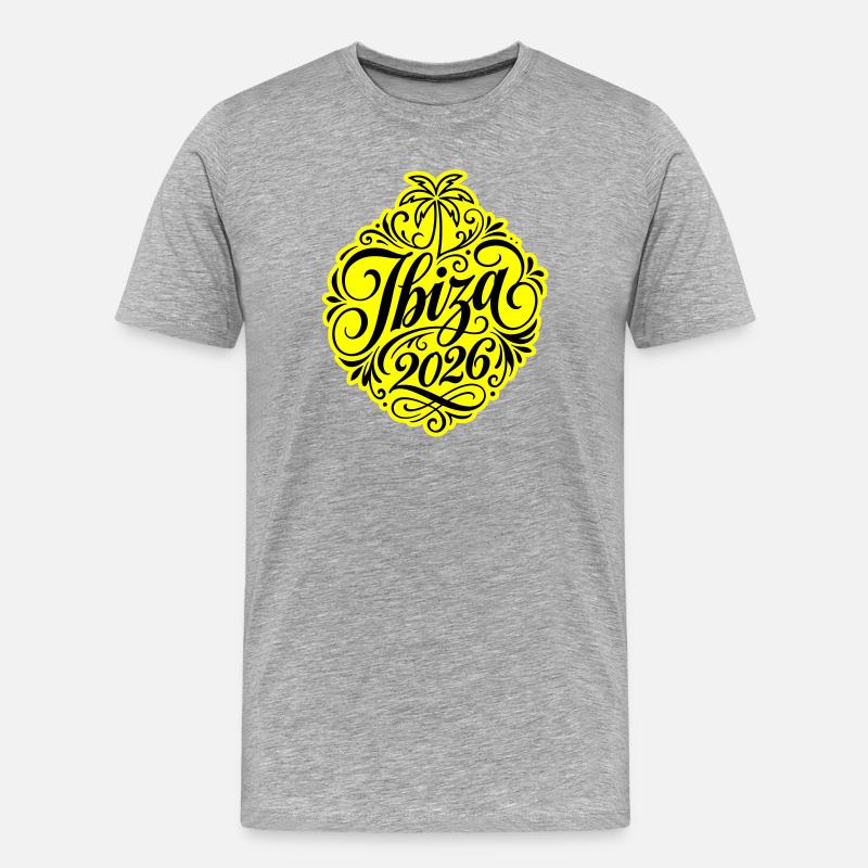 Ibiza 2026 - Männer Premium Bio T-Shirt - Grau meliert