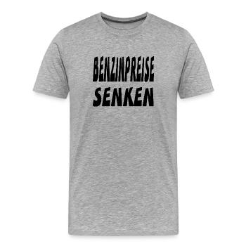 Benzin - Männer Premium Bio T-Shirt - Grau meliert - Vorne - Damien (186cm)